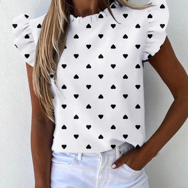 Sexy Ruffle Blouse Short Sleeve Blouse
