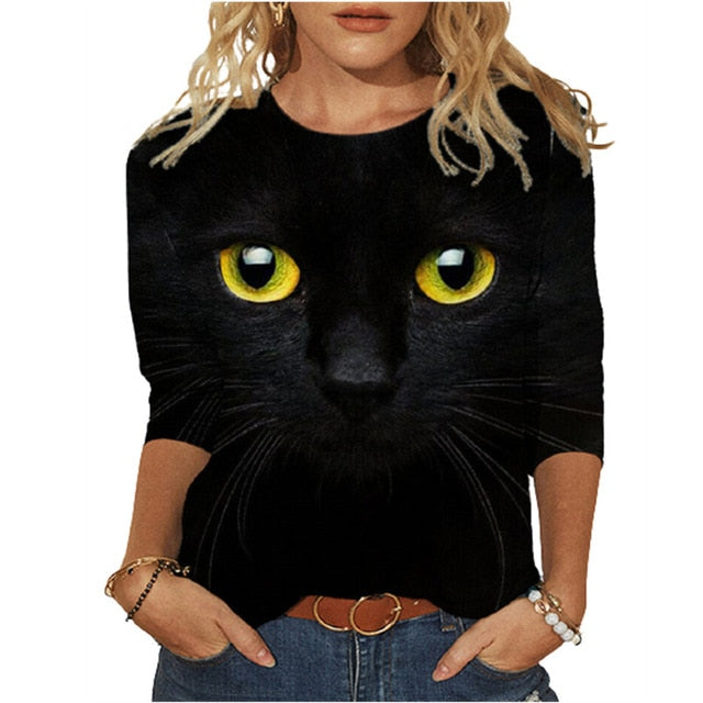 3D Print Long Sleeved Women's T Shirt