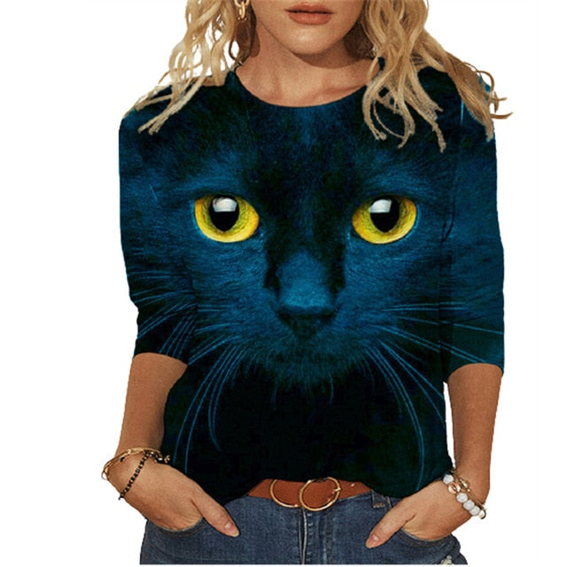 3D Print Long Sleeved Women's T Shirt