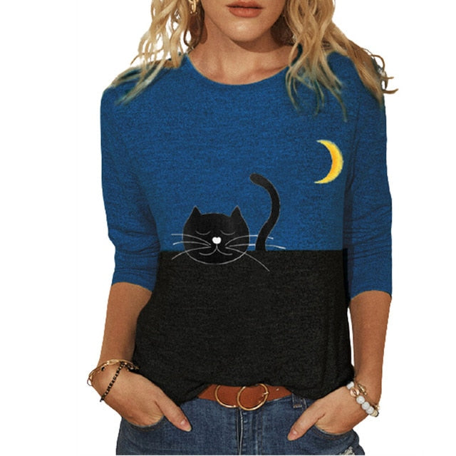 3D Print Long Sleeved Women's T Shirt