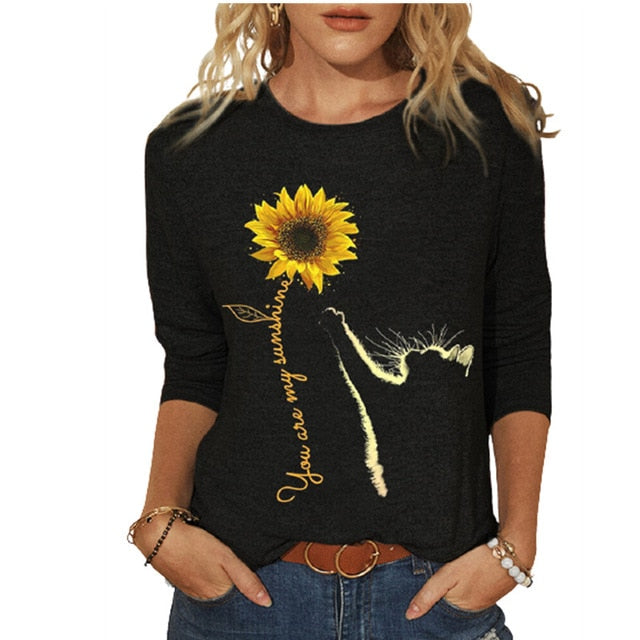 3D Print Long Sleeved Women's T Shirt