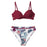 Push Up Floral Wrap Bikini Set