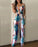 Spaghetti Strap Leaf Print Jumpsuit