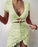 Floral Print Fashion Tie Up Wrap Mini Dress