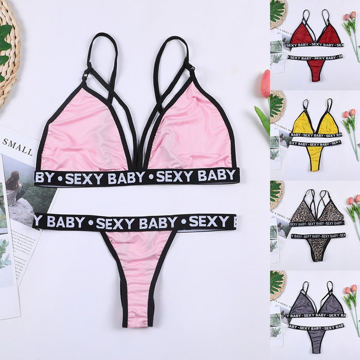 Sexy Bandage Corset Letter Push Up Bra