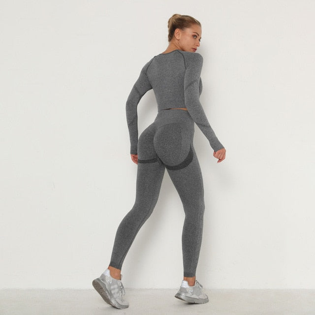 Long Sleeve High Waist Seamless Sport Suit