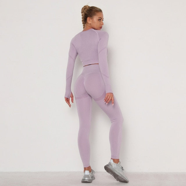 Long Sleeve High Waist Seamless Sport Suit