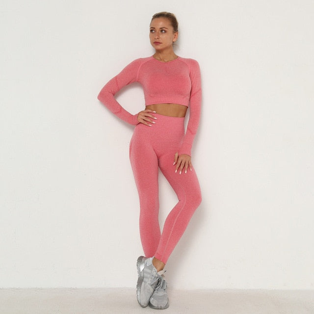 Long Sleeve High Waist Seamless Sport Suit