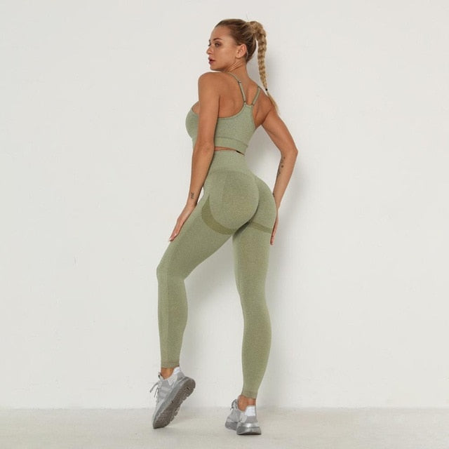 Long Sleeve High Waist Seamless Sport Suit