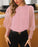 Knitted Polka Dot Puff Long Sleeve Blouse