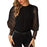 Knitted Polka Dot Puff Long Sleeve Blouse