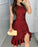 New Glitter One Shoulder Twisted Ruffled Dress