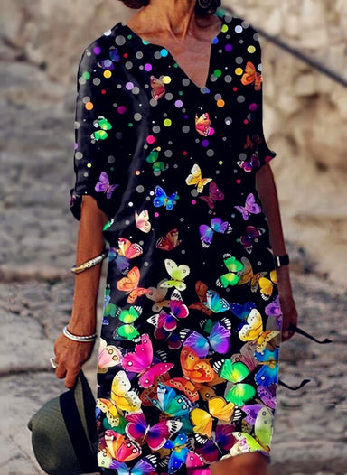 Loose Spring Vintage Ruffles Dress