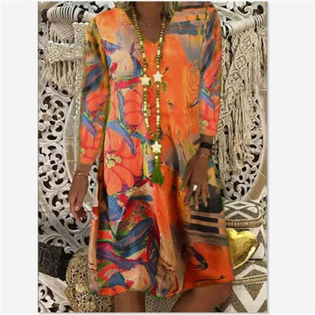 Loose Spring Vintage Ruffles Dress
