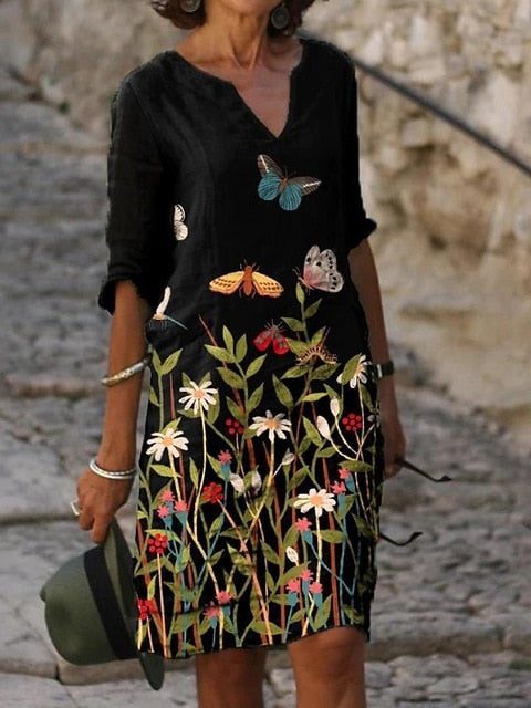Loose Spring Vintage Ruffles Dress