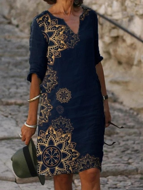 Loose Spring Vintage Ruffles Dress