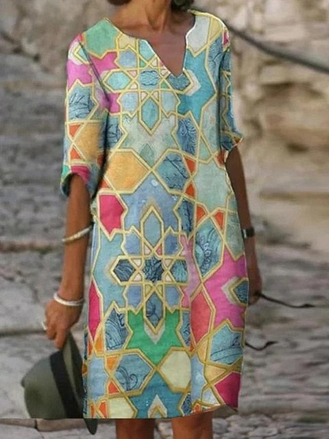 Loose Spring Vintage Ruffles Dress