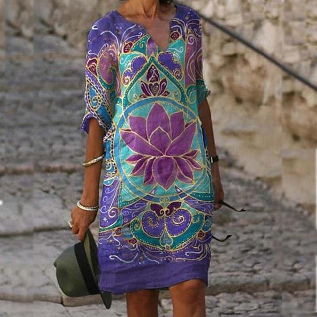 Loose Spring Vintage Ruffles Dress