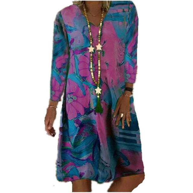 Loose Spring Vintage Ruffles Dress