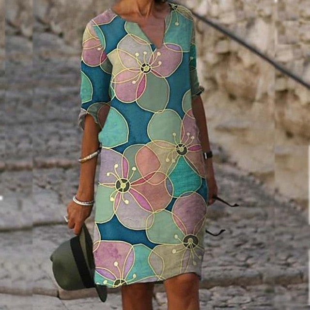 Loose Spring Vintage Ruffles Dress