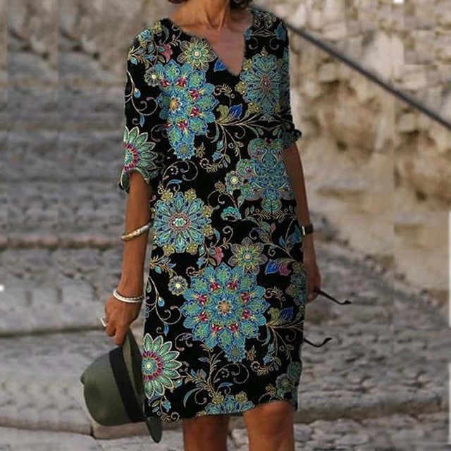 Loose Spring Vintage Ruffles Dress