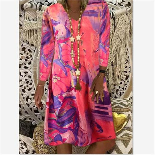 Loose Spring Vintage Ruffles Dress