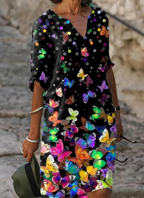 Loose Spring Vintage Ruffles Dress
