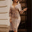 Spring Vintage Striped Midi Dress