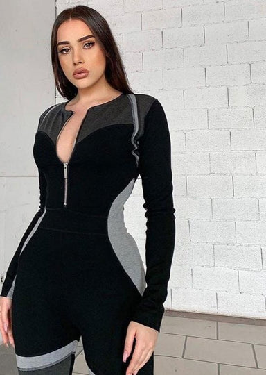 Sporty Women Jumpsuit Sleeveless V Neck Rompers