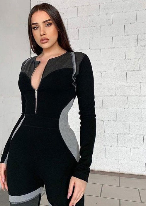Sporty Women Jumpsuit Sleeveless V Neck Rompers
