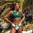 Yellow And Lemon Print Mid-Waist Bikini Swimsuit Lace Up Two Pieces Swimwear 2021 New Beach Bathing Suit