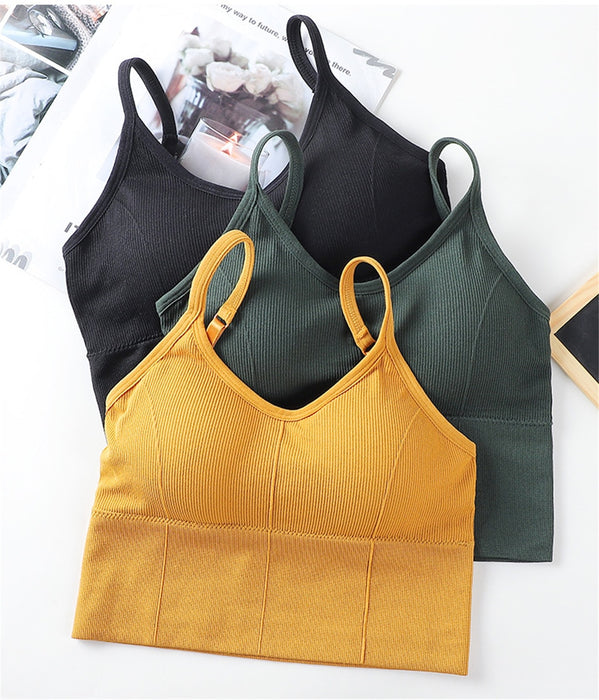 Solid Underwear Fitness Tops Sports Bra