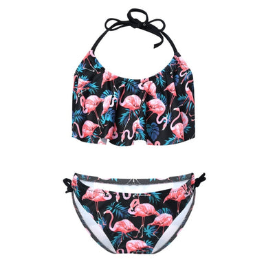 Two Piece Tropical Print Swimsuits Kids