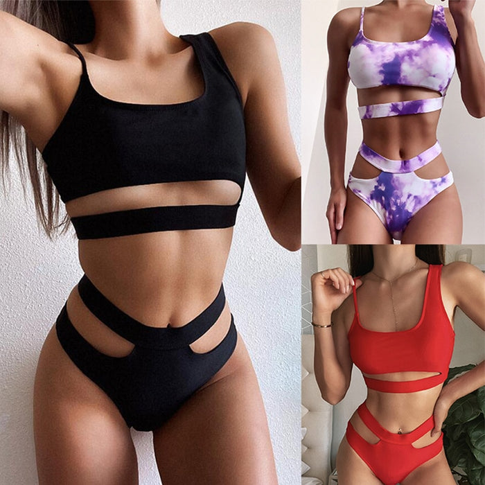 Hollow out White swimwear