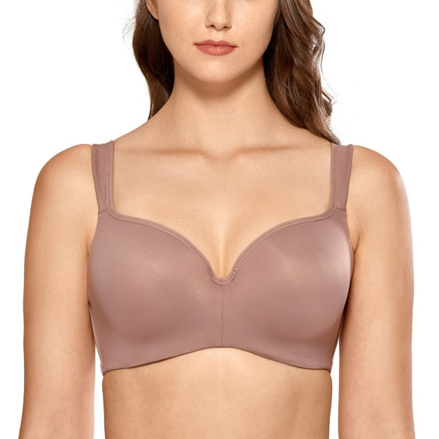 Full-Coverage Balconette Big Size T-Shirt Bra Blue Blown Pink