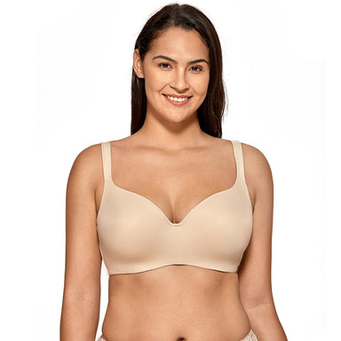 Full-Coverage Balconette Big Size T-Shirt Bra Blue Blown Pink