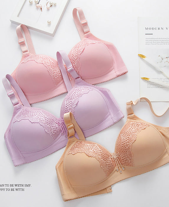 Thin Wireless Gathered Sexy Bralette Push Up Bras