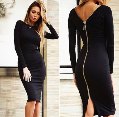 Spring Solid Color Round Dress