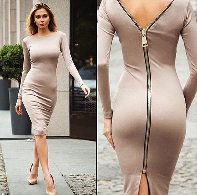 Spring Solid Color Round Dress